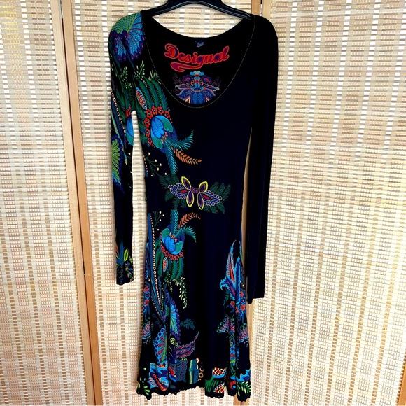 Desigual Dress Fit & Flare Floral Size Small - Picture 2 of 7